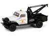 Diecast Model Greenlight 1945 Dodge Power Wagon Wrecker Tow Truck "shell Oil" White And Black "running On Empty" Series 17 1/