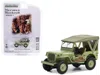 Diecast Model Greenlight 1945 Willys Mb Jeep Light Green "u. S. Army" "norman Rockwell" Series 5 1/64 Diecast Model Car By Gr