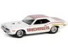 Diecast Model Greenlight 1970 Plymouth Hemi Barracuda "ramchargers" White With Red Stripes "running On Empty" Series 17 1/64