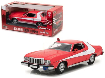Diecast Model Greenlight 1976 Ford Gran Torino Red With White Stripes "starsky And Hutch" (1975-1979) Tv Series 1/24 Diecast