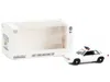 Diecast Model Greenlight 1987-1993 Ford Mustang Ssp White Police Car With Light Bar "hot Pursuit" "hobby Exclusive" Series 1/
