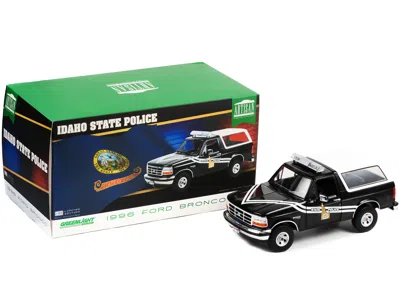 Diecast Model Greenlight 1996 Ford Bronco Black And White "idaho State Police" "artisan Collection" 1/18 Diecast Model Car By