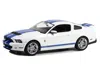 Diecast Model Greenlight 2011 Shelby Gt500 Performance White With Grabber Blue Stripes 1/18 Diecast Model Car By Greenlight