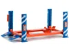 Diecast Model Greenlight Adjustable Four Post Lift "nos Nitrous Oxide Systems" Blue And Orange For 1/18 Scale Model Cars By G