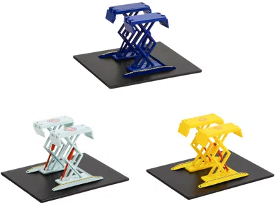 Diecast Model Greenlight Automotive "double Scissor Lifts" Set Of 3 Pieces Series 1 1/64 Diecast Models By Greenlight In Multi