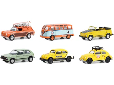 Diecast Model Greenlight Club Vee V-dub Set Of 6 Pieces Series 16 1/64 Diecast Model Cars By Greenlight In Purple
