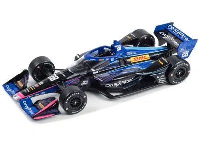 Diecast Model Greenlight Dallara Indycar #28 Romain Grosjean "dnsfilter" Andretti Autosport (road Course Configuration) "ntt In Blue