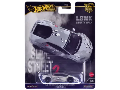 Diecast Model Hotwheels Lamborghini Huracan Lb-works Gray With Graphics "slide Street 2" Series Diecast Model Car By Hot Whe