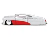 Diecast Model Jada 1951 Mercury Silver Metallic And Red With Flame Graphics And Red Interior "bigtime Muscle" Series 1/