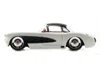 Diecast Model Jada 1957 Chevrolet Corvette Satin Cream Metallic With Matt Black Top And Side 1/24 Diecast Model Car By