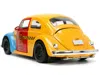 Diecast Model Jada 1959 Volkswagen Beetle Taxi Yellow And Blue "oscar's Taxi Service" And Oscar The Grouch Diecast Figu