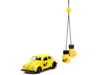 Diecast Model Jada 1959 Volkswagen Beetle Yellow With Black Graphics And Boxing Gloves Accessory "punch Buggy" Series 1