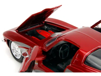 Diecast Model Jada 1963 Chevrolet Corvette Stingray Red Metallic With Silver Graphics "bigtime Muscle" Series 1/24 Diec