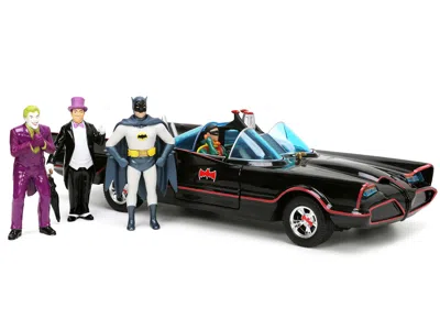 Diecast Model Jada 1966 Classic Batmobile With Diecast Batman The Joker The Penguin And Plastic Robin Sitting Inside Th In Green