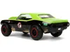 Diecast Model Jada 1967 Chevrolet Camaro Offroad Bright Green And Matt Black (dirty Version) And Raphael Diecast Figure
