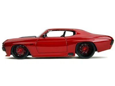 Diecast Model Jada 1971 Chevrolet Chevelle Ss Red Metallic With Black Stripes "pink Slips" Series 1/24 Diecast Model Ca