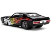 DIECAST MODEL JADA 1971 PONTIAC GTO BLACK WITH FLAME GRAPHICS "BIGTIME MUSCLE" SERIES 1/24 DIECAST MODEL CAR BY JADA
