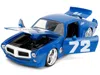 Diecast Model Jada 1972 Pontiac Firebird #72 Blue With White Stripe "chevron" "bigtime Muscle" Series 1/24 Diecast Mode