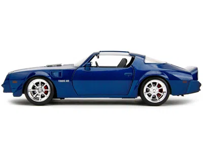 Diecast Model Jada 1977 Pontiac Firebird Trans Am Blue Metallic "bigtime Muscle" Series 1/24 Diecast Model Car By Jada