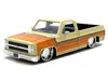 Diecast Model Jada 1985 Chevrolet C-10 Pickup Truck Beige With Stripes And Lowenhart Wheels "just Trucks" Series 1/24 D