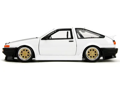 Diecast Model Jada 1986 Toyota Trueno (ae86) Rhd (right Hand Drive) White With Black Hood "jdm Tuners" Series 1/24 Diec
