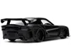 Diecast Model Jada 1995 Mazda Rx-7 Rhd (right Hand Drive) Black And Black Panther Diecast Figure "the Avengers" "hollyw