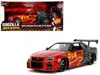Diecast Model Jada 2002 Nissan Skyline Gt-r (r34) Rhd (right Hand Drive) Red Metallic And Black "godzilla Vs. Destoroya