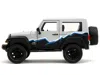 Diecast Model Jada 2007 Jeep Wrangler Gray And Black With Blue And White Stripes With Extra Wheels "just Trucks" Series
