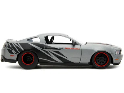 Diecast Model Jada 2010 Ford Mustang Gt Matt Gray Metallic With Black Graphics And Stripes "ford Performance" "bigtime In Multi