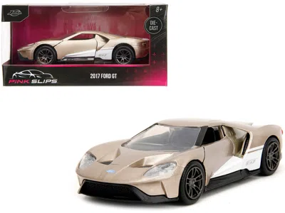 Diecast Model Jada 2017 Ford Gt Gold Metallic With White Accents "pink Slips" Series 1/32 Diecast Model Car By Jada In Purple