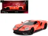 Diecast Model Jada 2017 Ford Gt Light Red Metallic With Black Stripe "pink Slips" Series 1/24 Diecast Model Car By Jada