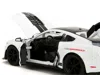 Diecast Model Jada 2020 Ford Mustang Shelby Gt500 #65 White With Black Top And Stripes "ford Performance" "bigtime Musc