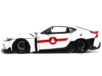 Diecast Model Jada 2020 Toyota Supra White And Rick Hunter Diecast Figurine "robotech" "hollywood Rides" Series 1/24 Di