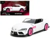 Diecast Model Jada 2020 Toyota Supra White Metallic With Pink Wheels "pink Slips" Series 1/32 Diecast Model Car By Jada