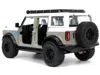Diecast Model Jada 2021 Ford Bronco Gray And White With Matt Black Hood With Roof Rack "m2 Motoring" "just Trucks" Seri