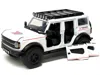 Diecast Model Jada 2021 Ford Bronco White With Red Stripes And Roof Rack "yokohama Tires" "just Trucks" Series 1/24 Die