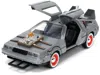Diecast Model Jada Delorean Dmc (time Machine) Brushed Metal "back To The Future Part Iii" (1990) Movie "hollywood Ride