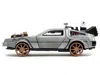 Diecast Model Jada Delorean Dmc (time Machine) Brushed Metal Train Wheel Version "back To The Future Part Iii" (1990) M