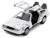 Diecast Model Jada Dmc Delorean Time Machine Brushed Metal (frost Version) "back To The Future" (1985) Movie "hollywood