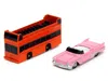 Diecast Model Jada Hollywood 100 Walk Of Fame Diorama With Pink Convertible And Double-decker Bus "nano Scene" Series M