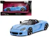 Diecast Model Jada Porsche Carrera Gt Convertible Blue With Black Stripes "pink Slips" Series 1/24 Diecast Model Car By