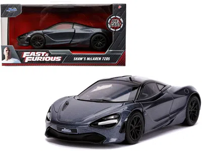 Diecast Model Jada Shaw's Mclaren 720s Rhd (right Hand Drive) Metallic Gray "fast & Furious Presents: Hobbs & Shaw" (20 In Black