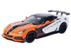 Diecast Model Motormax 2019 Chevrolet Corvette Zr1 #24 Orange And White With Black Graphics "gt Racing" Series 1/24 Diecast