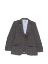 Diega Check-pattern Single-breasted Blazer In Gray