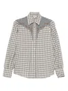 Diega Costelina Embroidered Checked Shirt In Blue