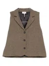 Diega Houndstooth Waistcoat In Brown