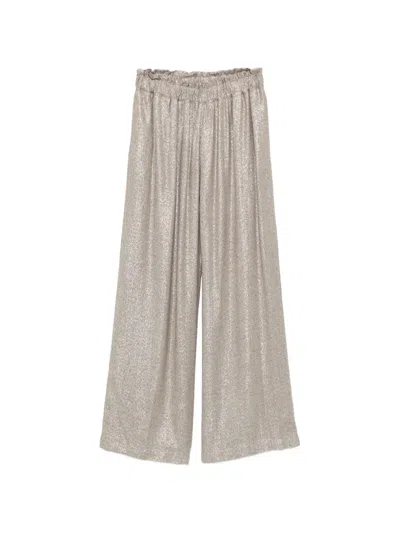 Diega Metallic Wide-leg Palazzo Pants In Silver