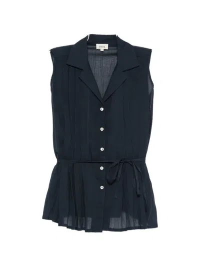 Diega Pleated Blouse In Blue