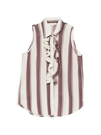 Diega Ruffled Striped Blouse In Multi