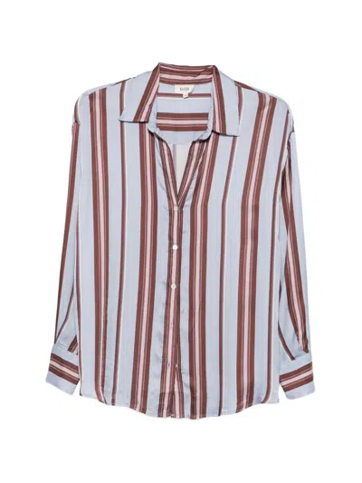 Diega Striped-pattern Long-sleeve Shirt In Blue